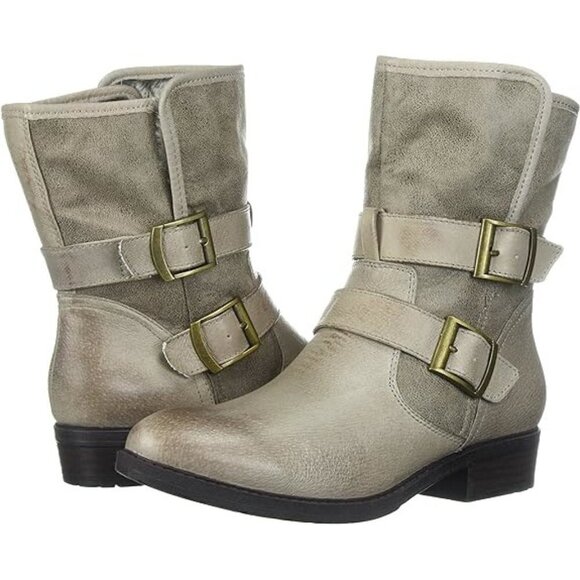 NWOT Baretraps taupe khaki tan faux fur lined leather boots, 10 - Picture 3 of 13